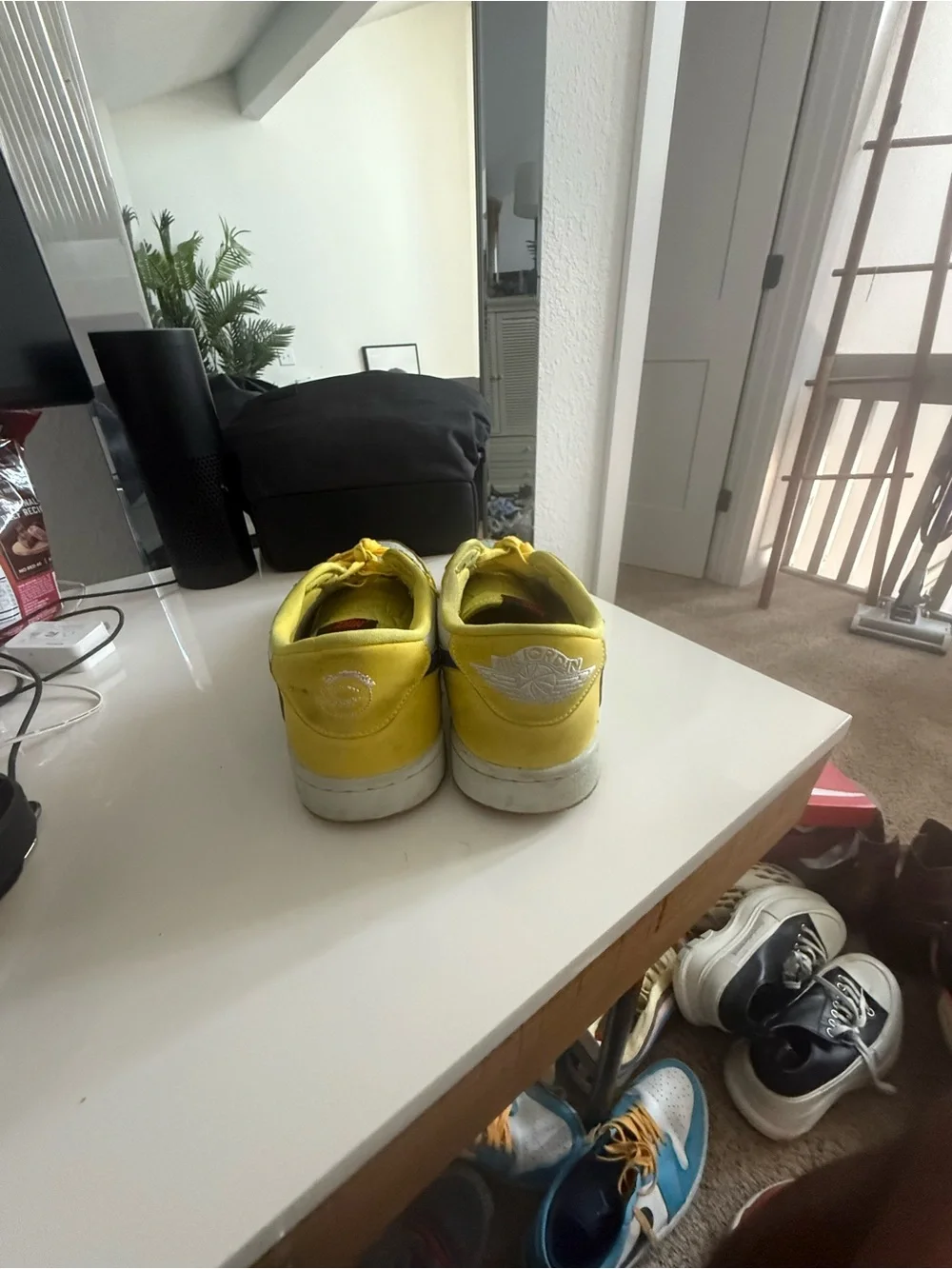 Nike Travis Scott Yellow, White & Blue Low-Top Sneakers